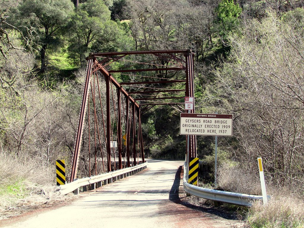 An image of geysers road bridge