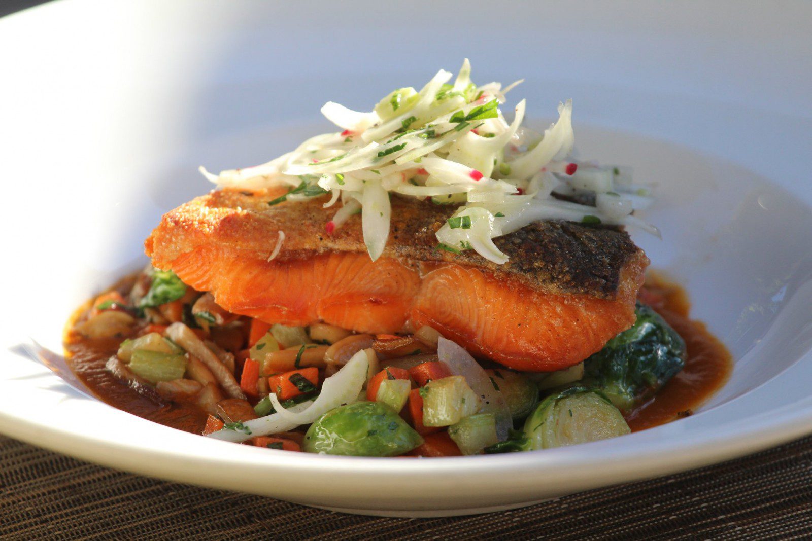 An image of a king salmon dish