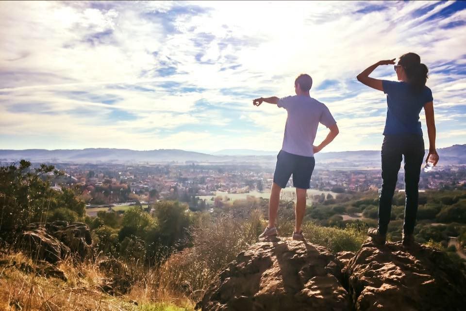 An image of a couple overlooking from trail at Healdsburg