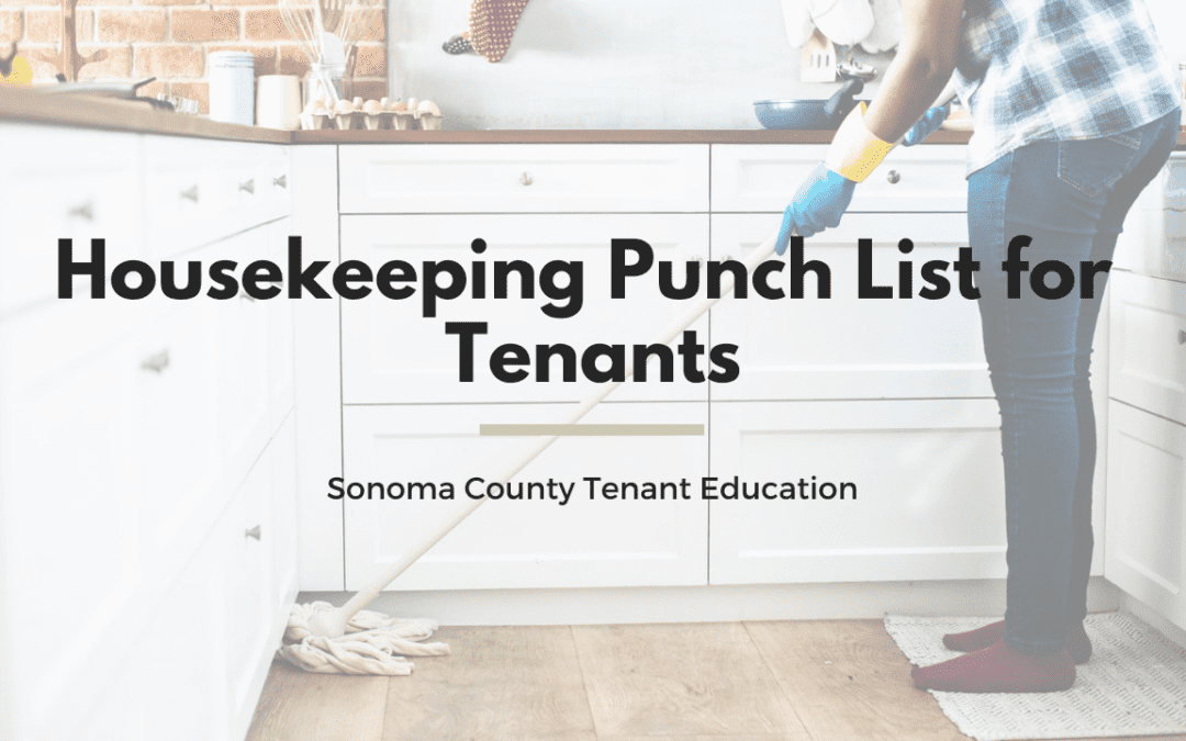 Housekeeping Punch List for Sonoma County Tenants
