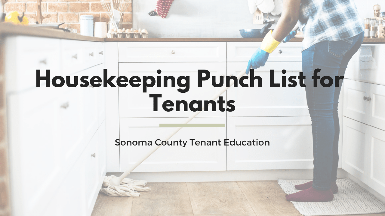 Housekeeping Punch List for Healdsburg Tenants